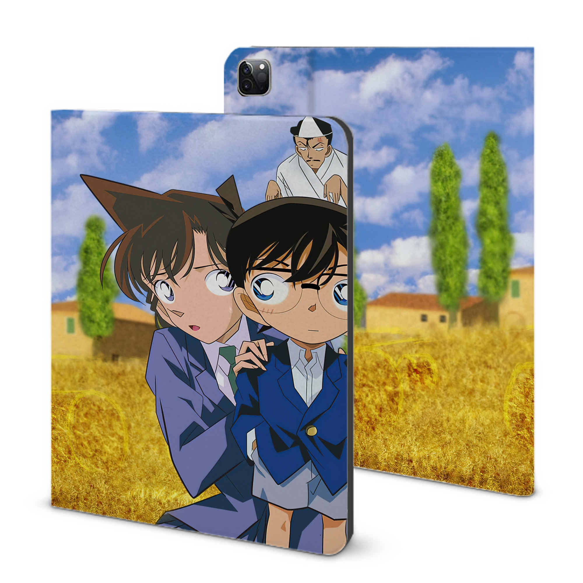 （画像用） 名探偵コナン Detective Conan IPad ケース ブック型 PUレザー TPU 耐衝撃 軽量 薄型 ペン収納なし 全面保護 IPad 各モデル対応